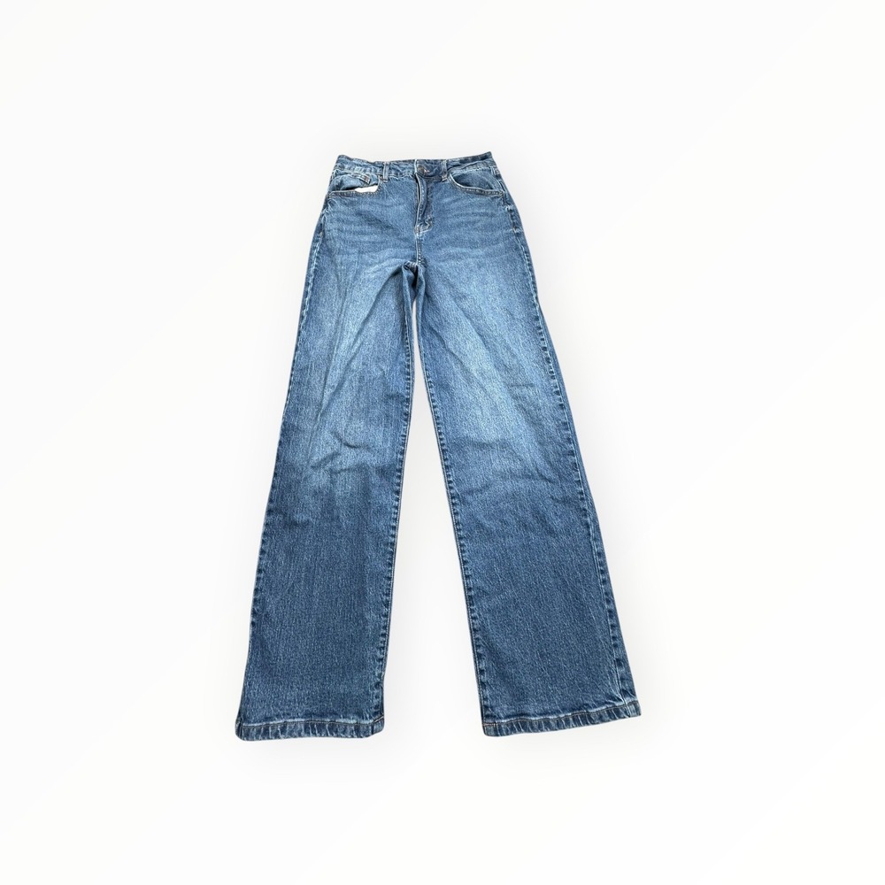 Shein Jeans Women 11/30 Blue Wide Leg High Rise‎ Flare Denim Stretch Pants